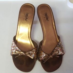 Gold Sequined Heels